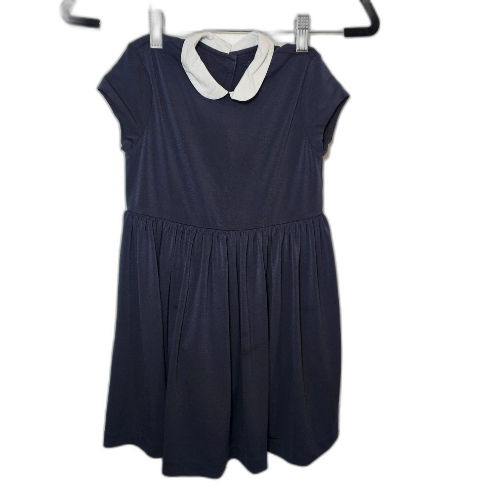 Girl's Polo Ralph Lauren Navy Blue White Collared Dress 6X